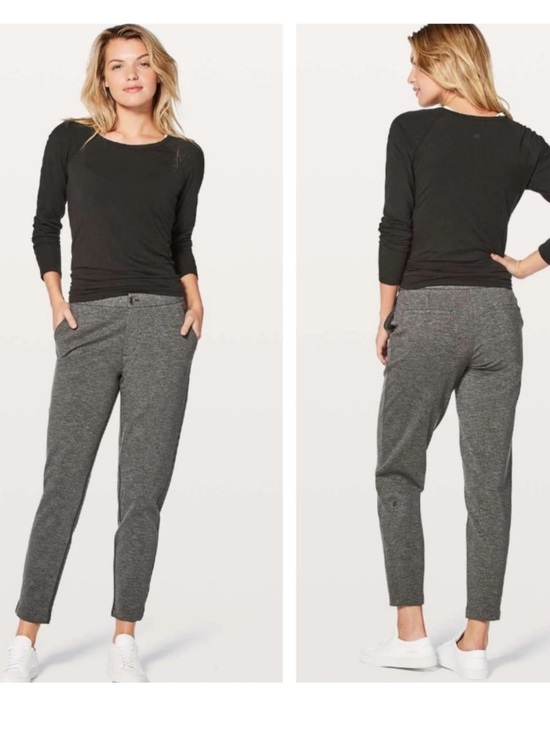 lululemon athletica Pants - Lululemon Pants City Trek Trouser Size 8 Heathered Gray black Tapered like new